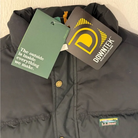 L.L. Bean Black DownTek Puffer Vest Water Repellent Down mountain classic - Picture 4 of 15